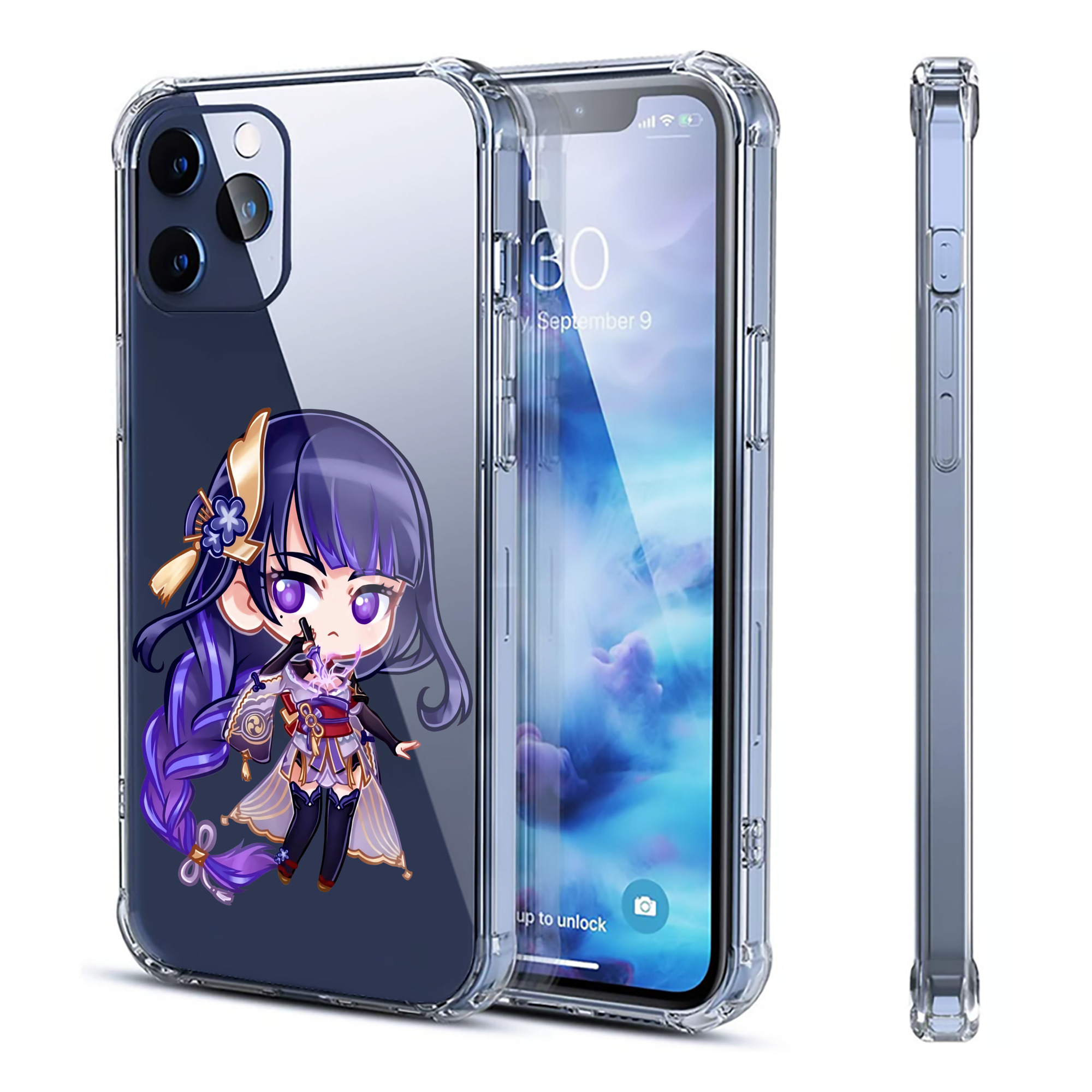 げんし神 雷電将軍 らいでんしょうぐん genshin Raiden Shogun 【iPhone 12シリーズ対応】透明スマホケース（クリアソフトケース）